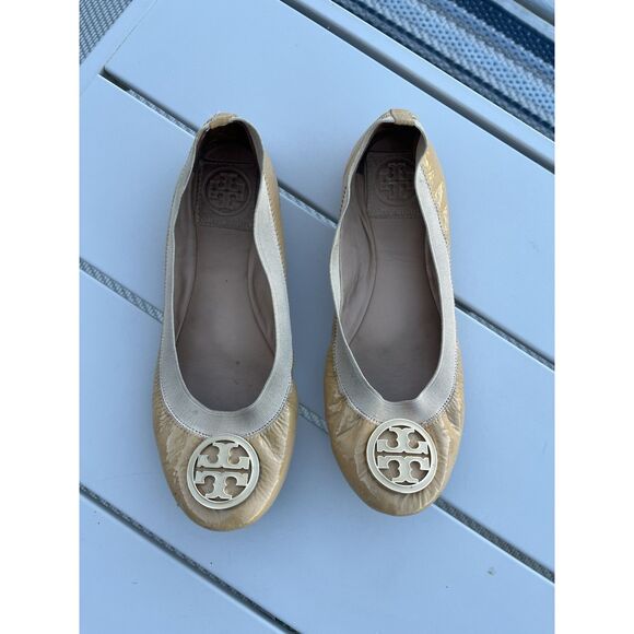 Tory Burch Caroline Ballet Flats - Size 6.5 - Tan - Picture 1 of 7
